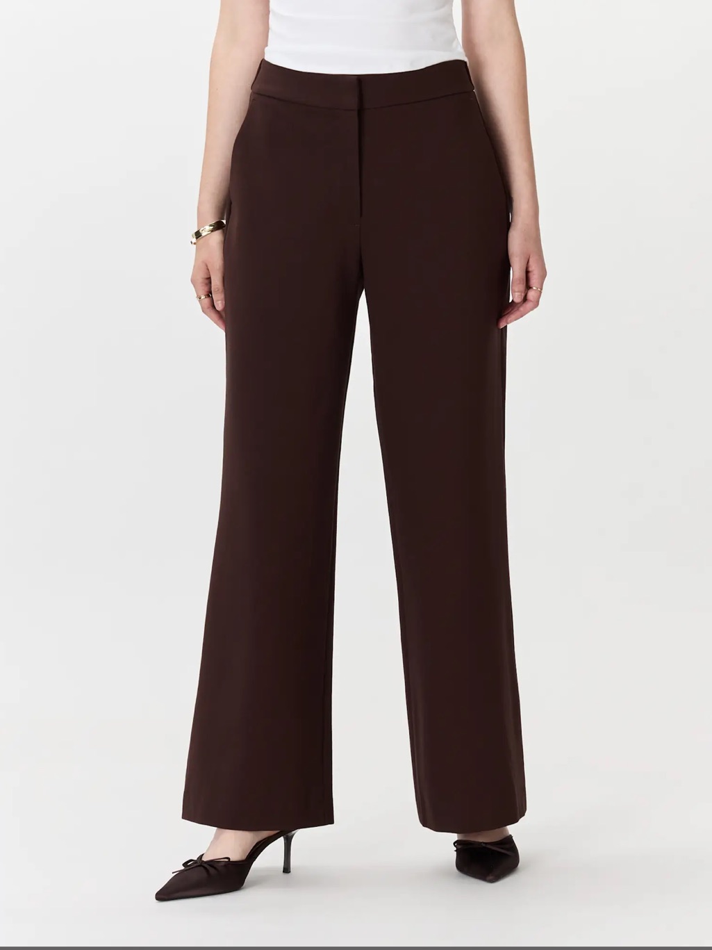 Quince Stretch Crepe Classic Trouser Pants Coffee Bean Brown Size 14 Nwt